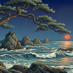 JAPANESE OCEAN SUNSET