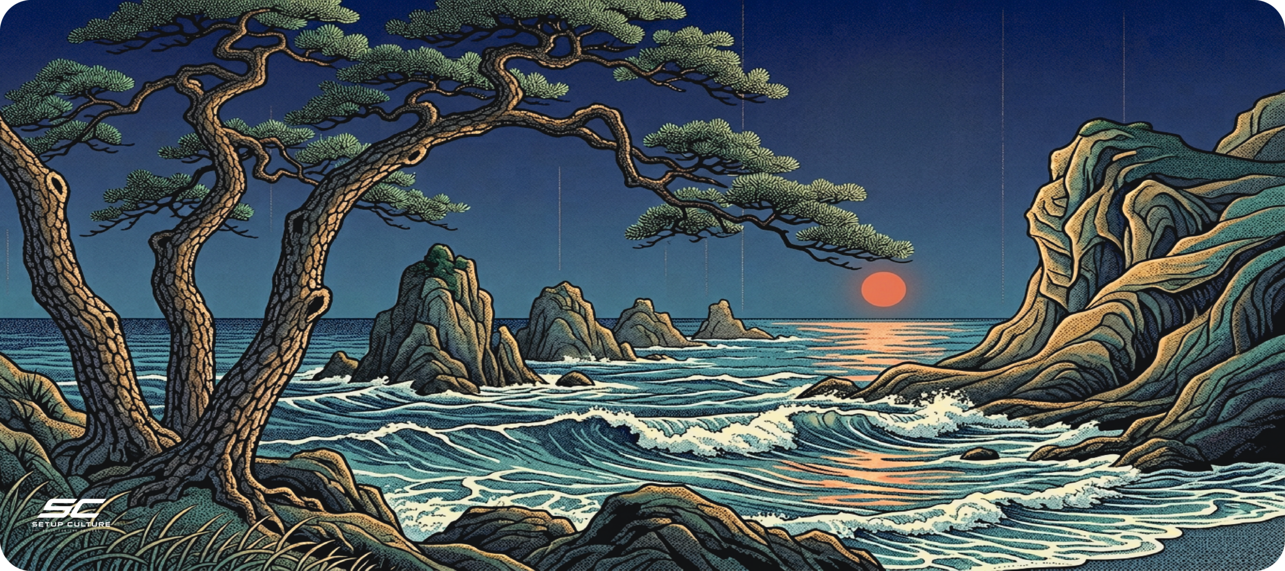 JAPANESE OCEAN SUNSET